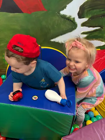 Playing in the ball pit