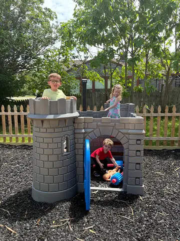 The castle in the outdoor yard