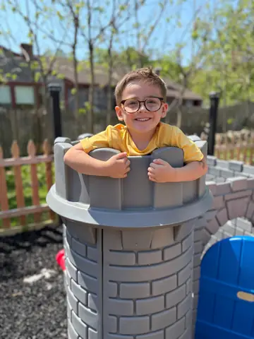 The castle tower in the outdoor yard