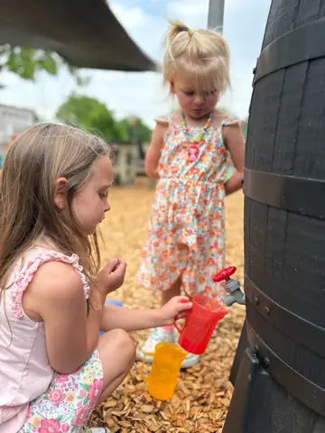 Filling cups in the wood chips